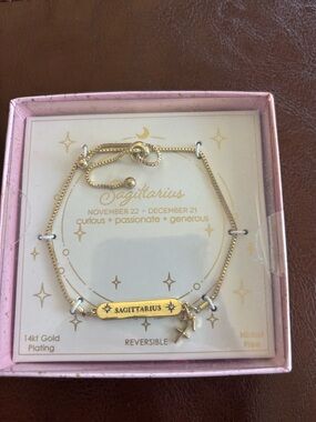 Sagittarius Gold Plated Reversible Bracelet